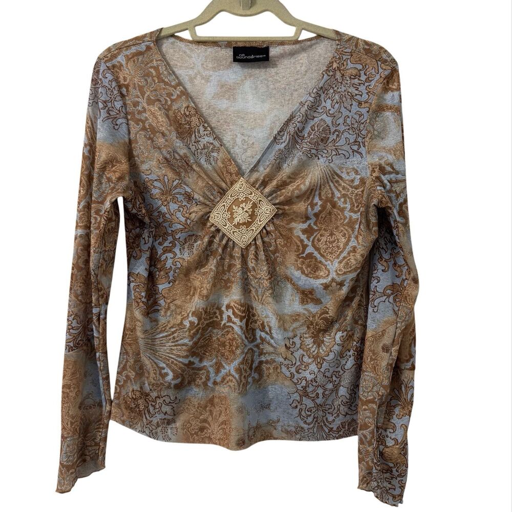 No Boundaries Vintage Bell Sleeve‎ Top Large Y2k Fairy Ethereal Sheer Earthcore